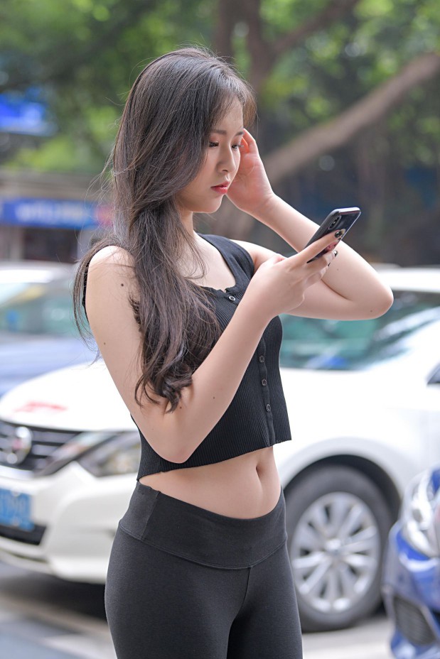 图片[5]-喝奶茶的黑色瑜伽裤长发姑娘【376P】00055-妹妹图库