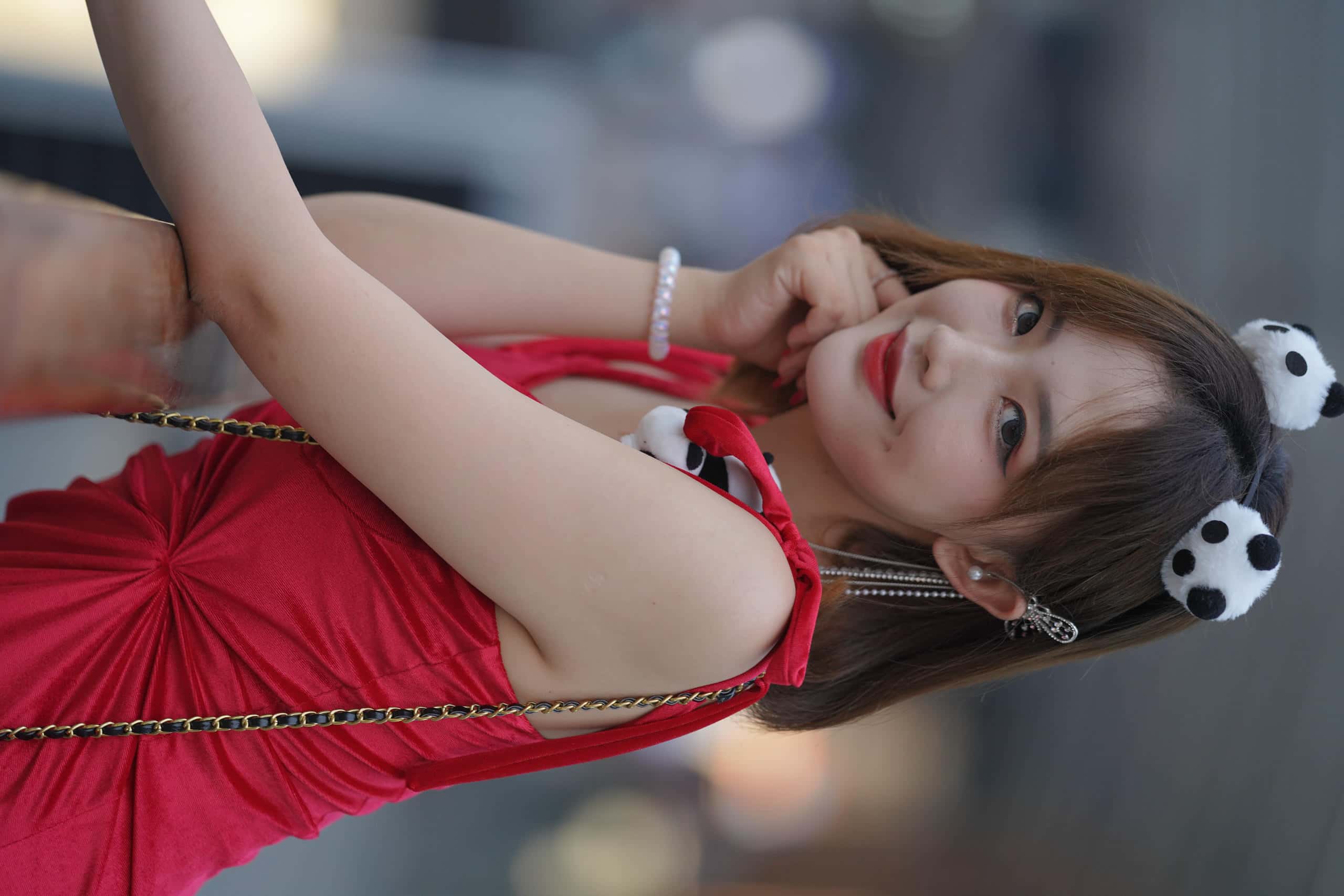 图片[3]-P4187 亮眼红色吊带裙 【352P】-妹妹图库