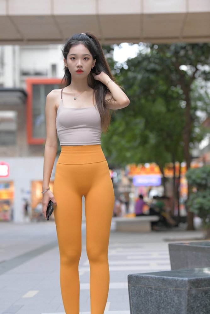 超级可爱的橘黄瑜伽裤女孩J3030 801P1V-28.0GB-妹妹图库