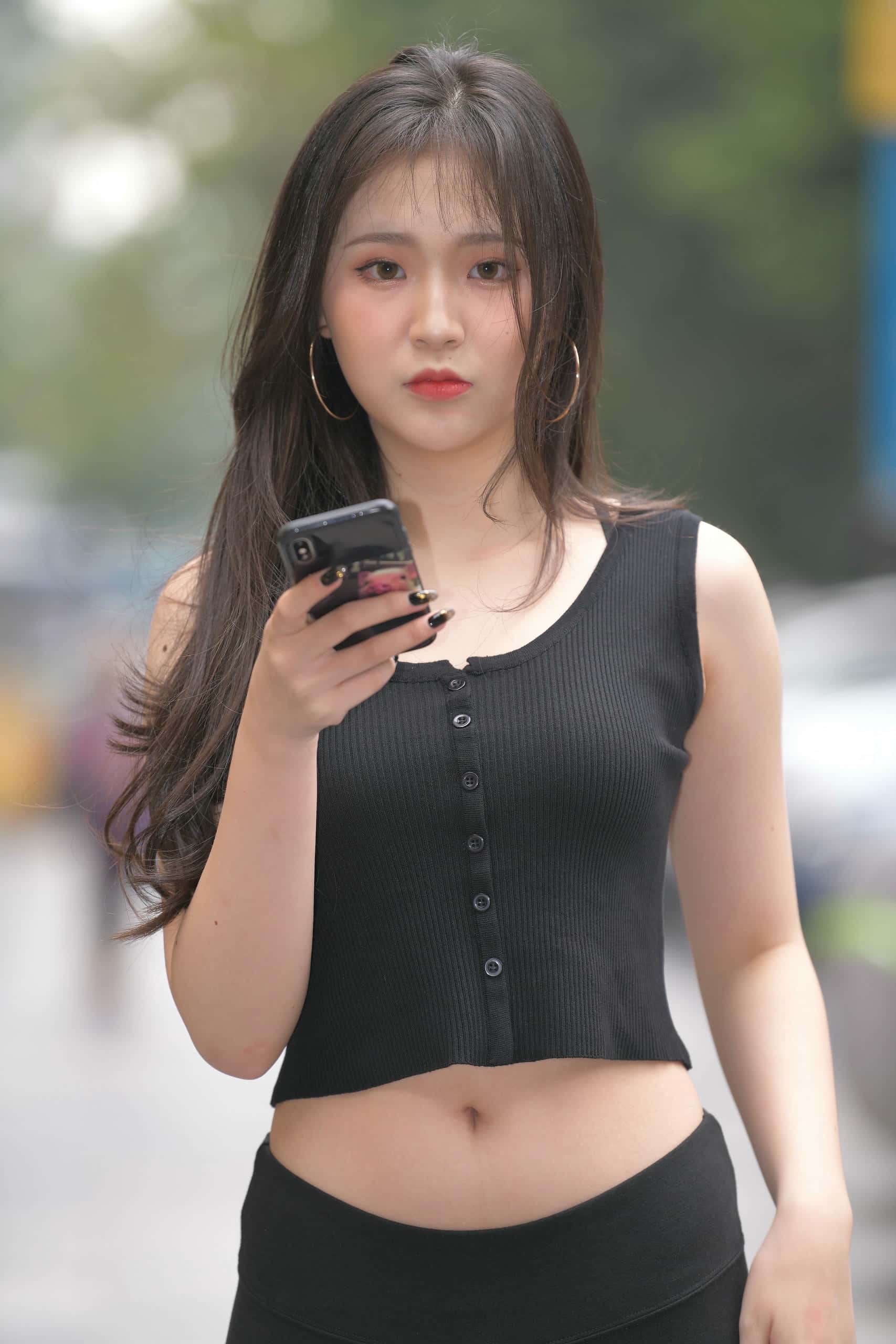 图片[2]-喝奶茶的黑色瑜伽裤长发姑娘【376P】00055-妹妹图库