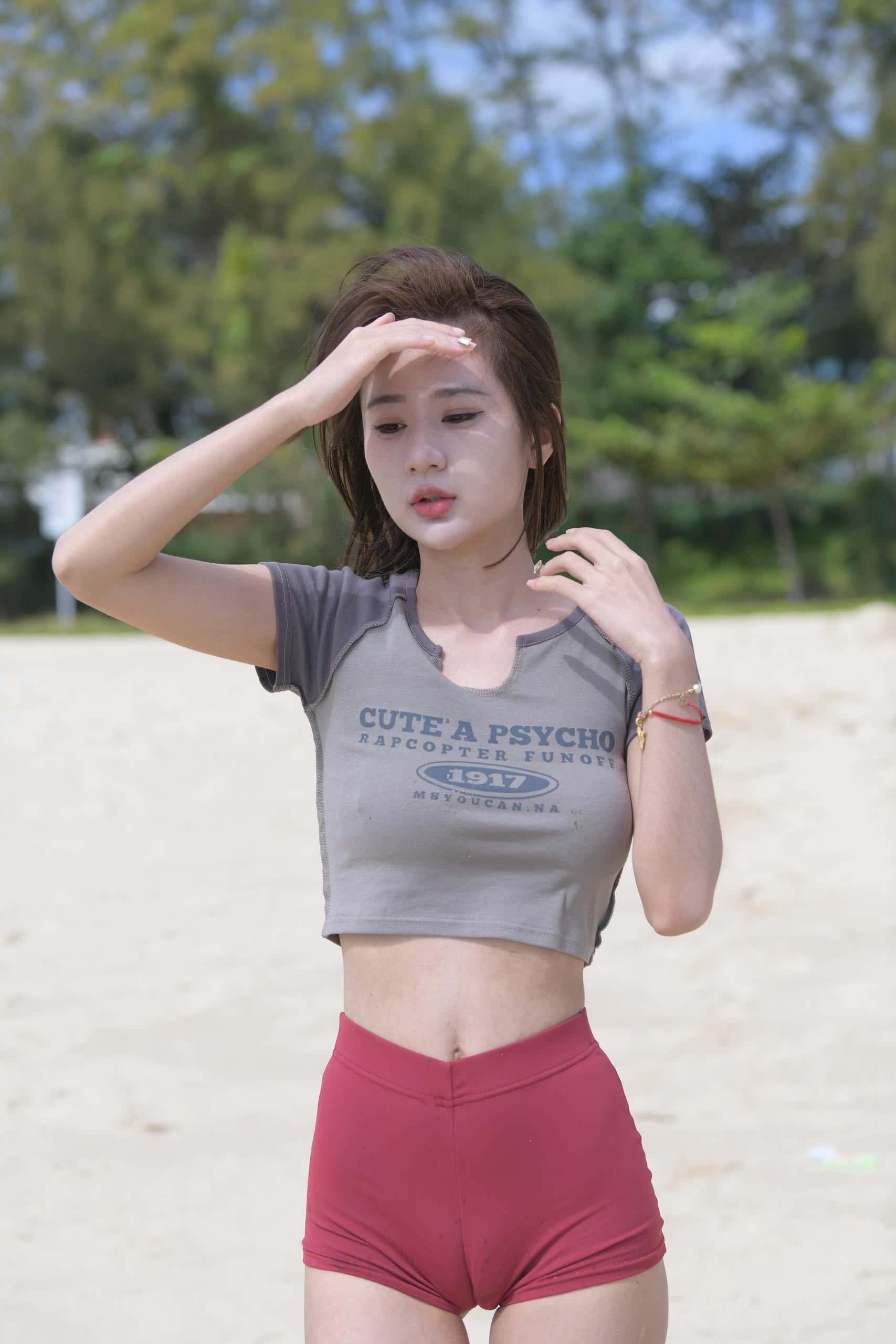 图片[3]-海边尽情玩耍的短发姑娘【784P】P207-妹妹图库